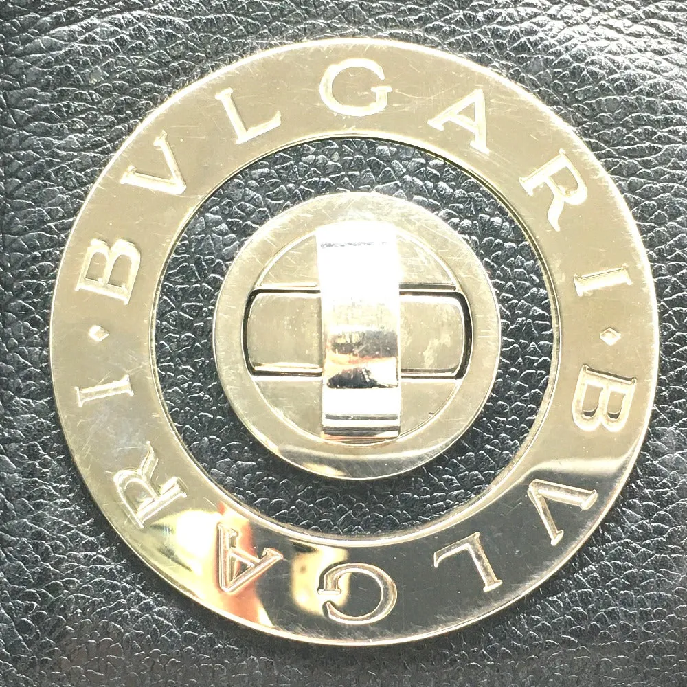 BVLGARI Shoulder Bag leather black Lock type Bulgari Bulgari unisex(Unisex) Used Authentic