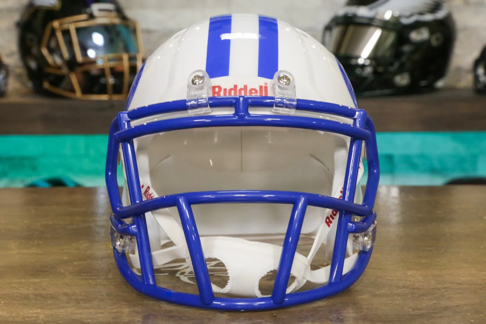 BYU Cougars Riddell Speed Mini Helmet - White/Royal Blue