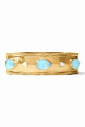 Cannes Statement Hinge Bracelet -  Iridescent Capri Blue | Julie Vos