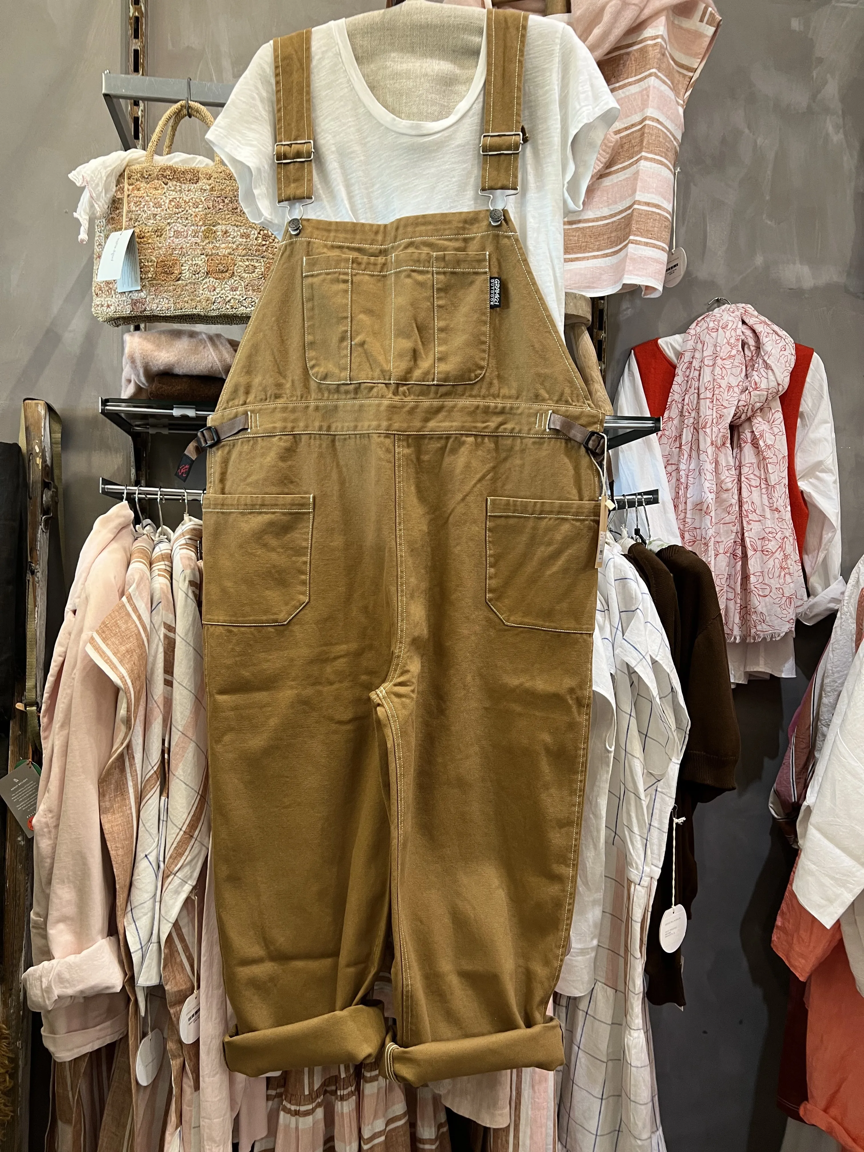 Canvas camp overalls