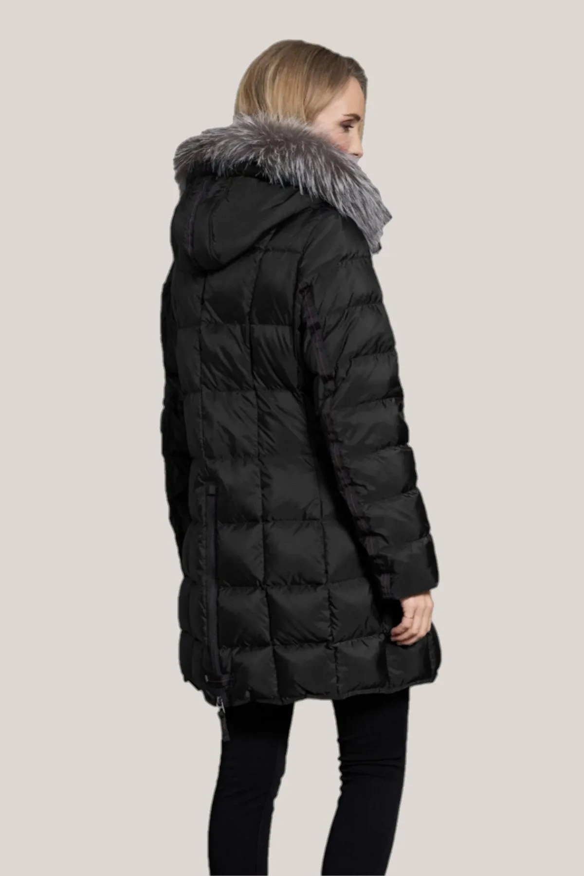 CARYS Down Coat with Detachable Natural Fur Hood 2860