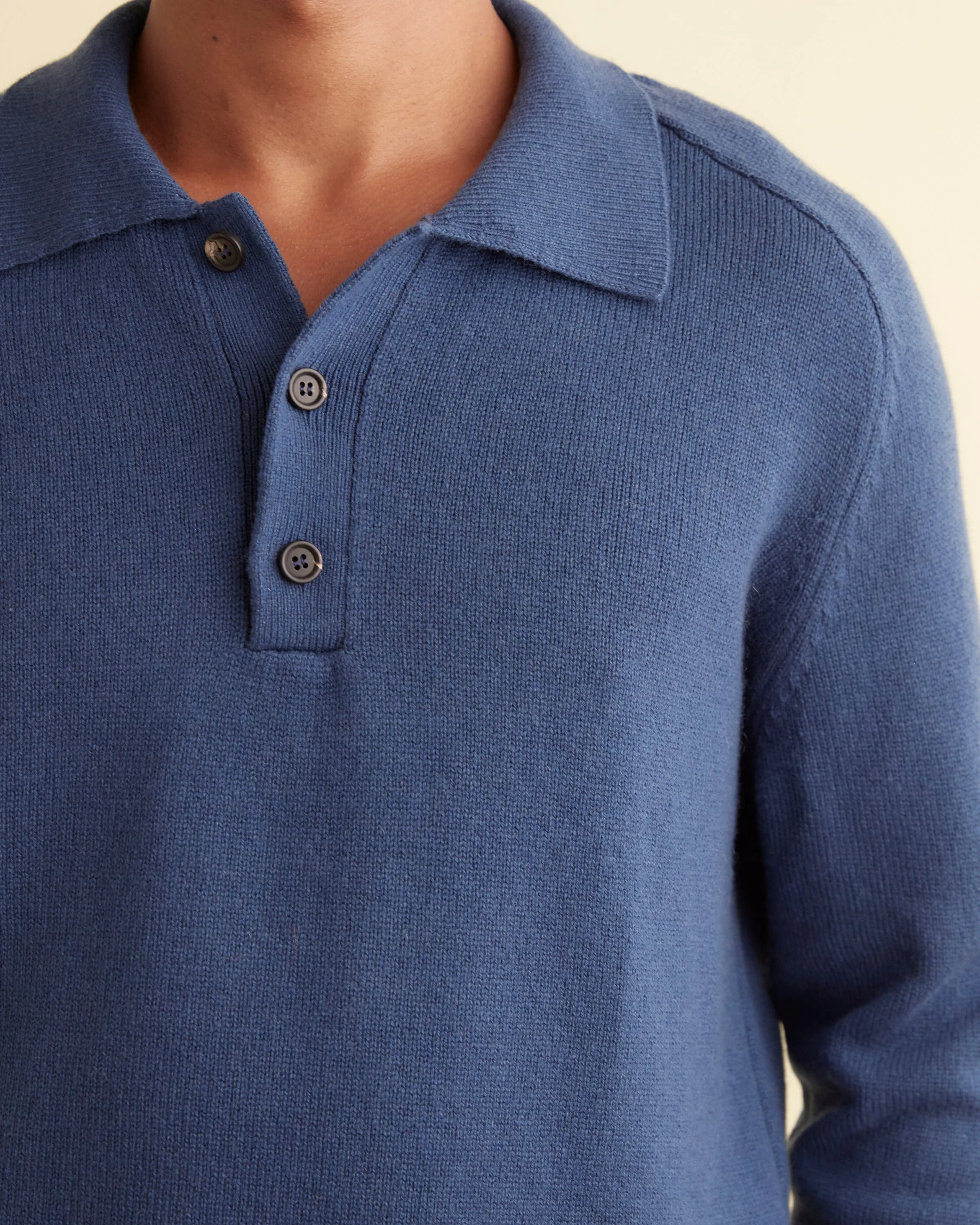 Cashmere Polo - Blue