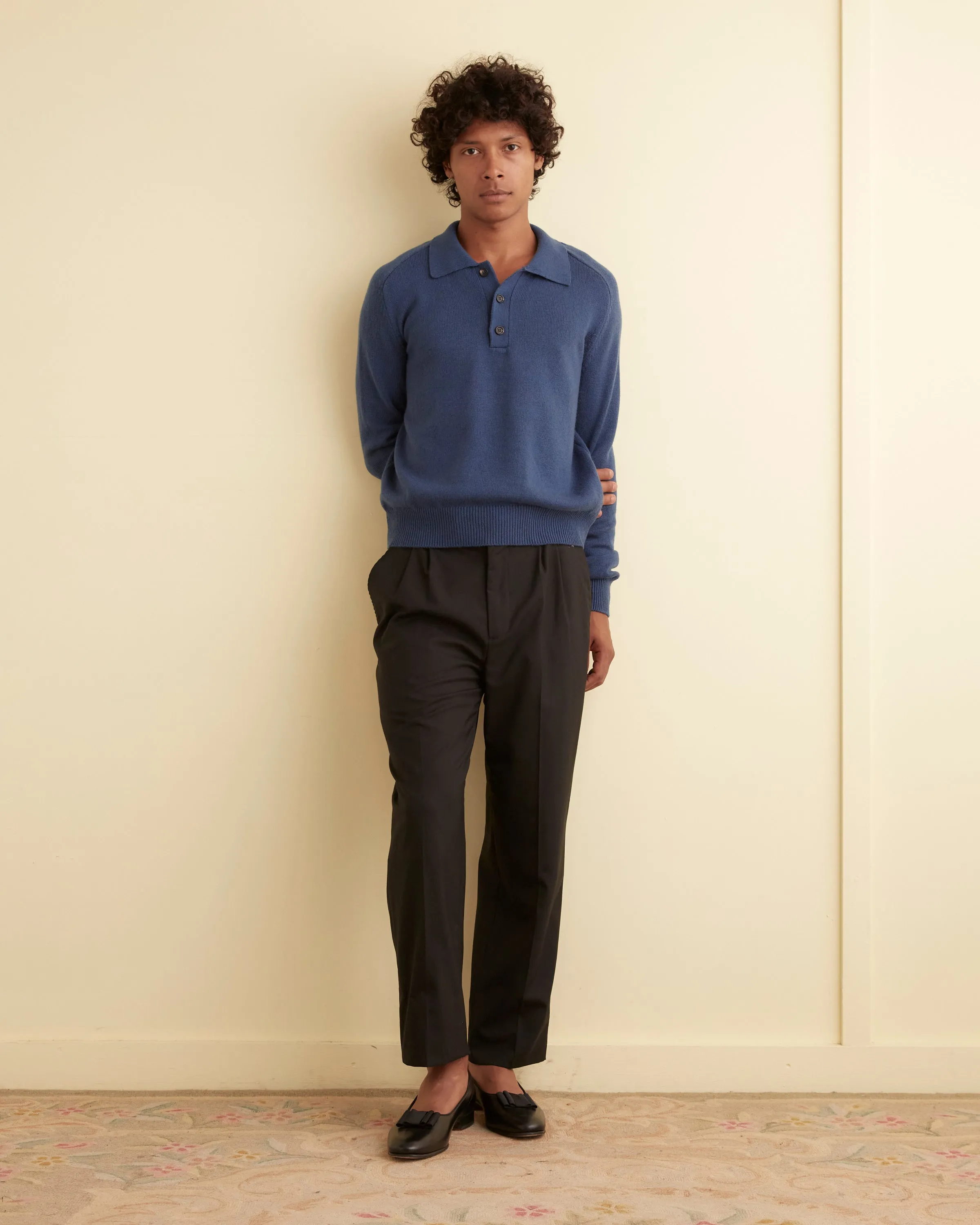 Cashmere Polo - Blue