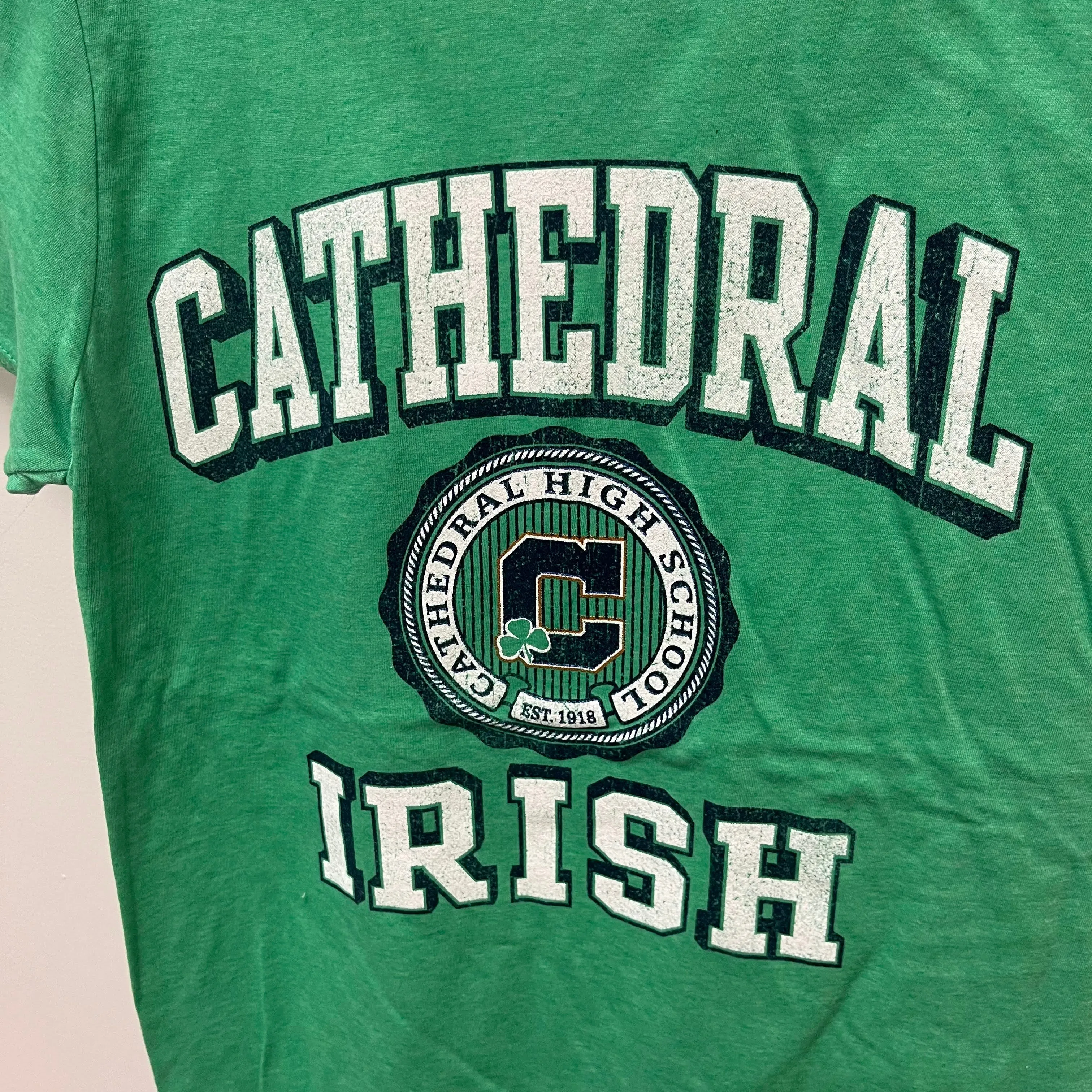 Cathedral Kelly Green Distressed Graphic T-shirt