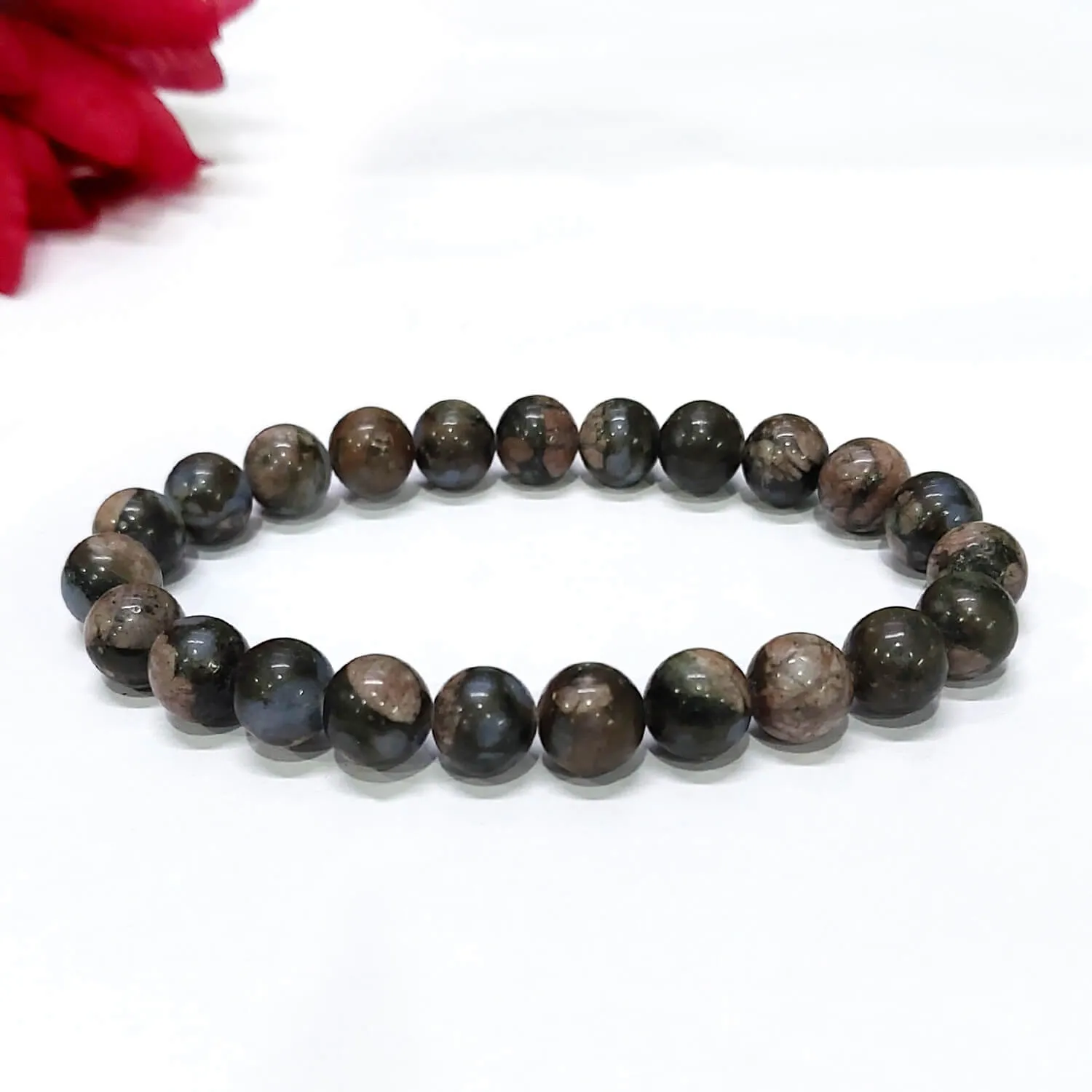 Certified Llanite 8mm Natural Stone Bracelet