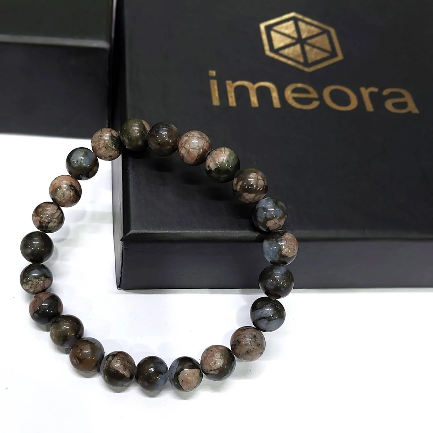 Certified Llanite 8mm Natural Stone Bracelet