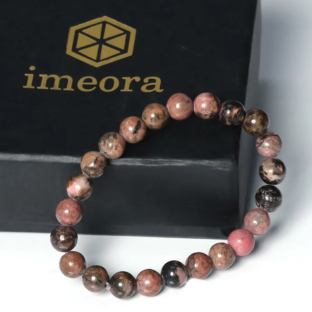 Certified Rhodonite 8mm Natural Stone Bracelet