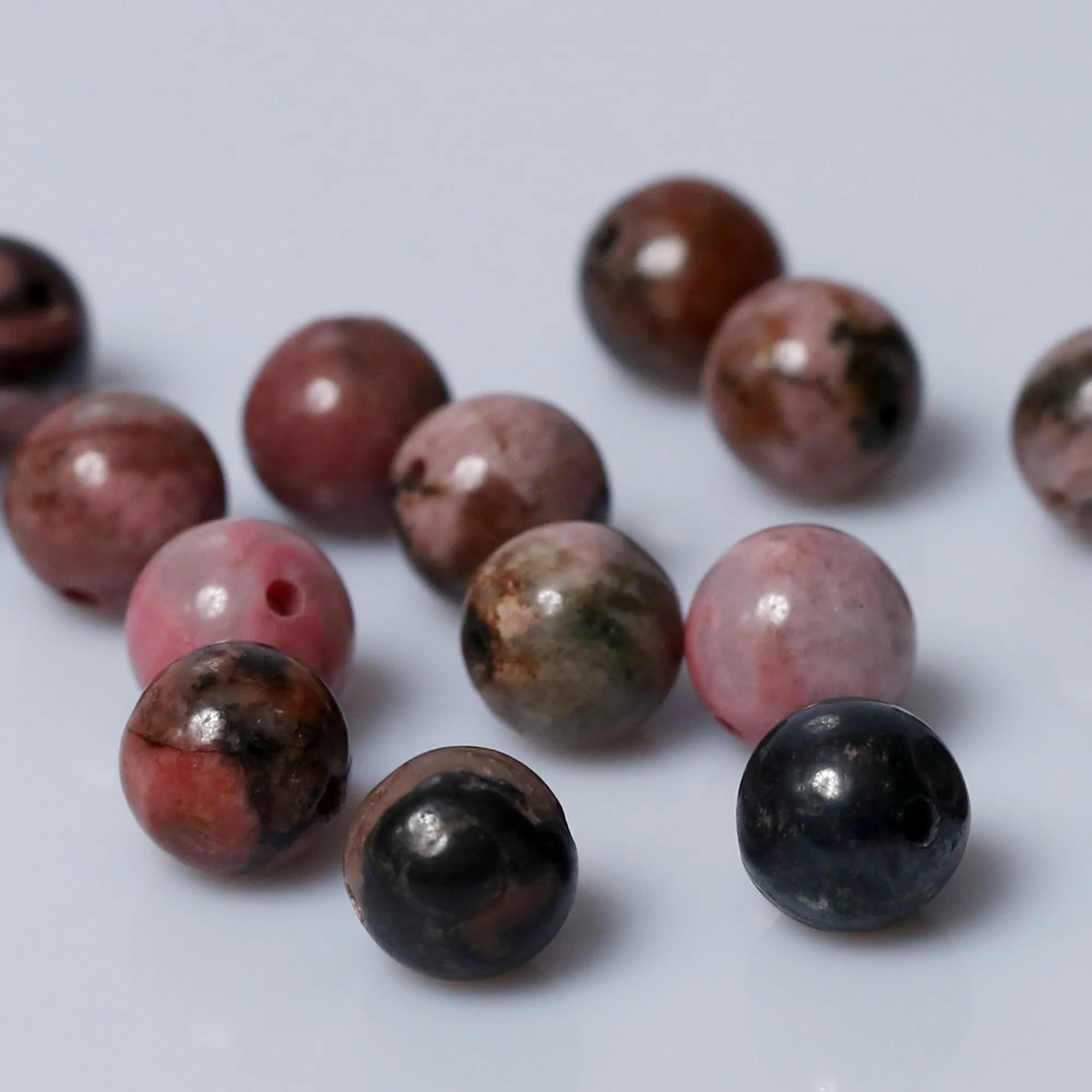 Certified Rhodonite 8mm Natural Stone Bracelet