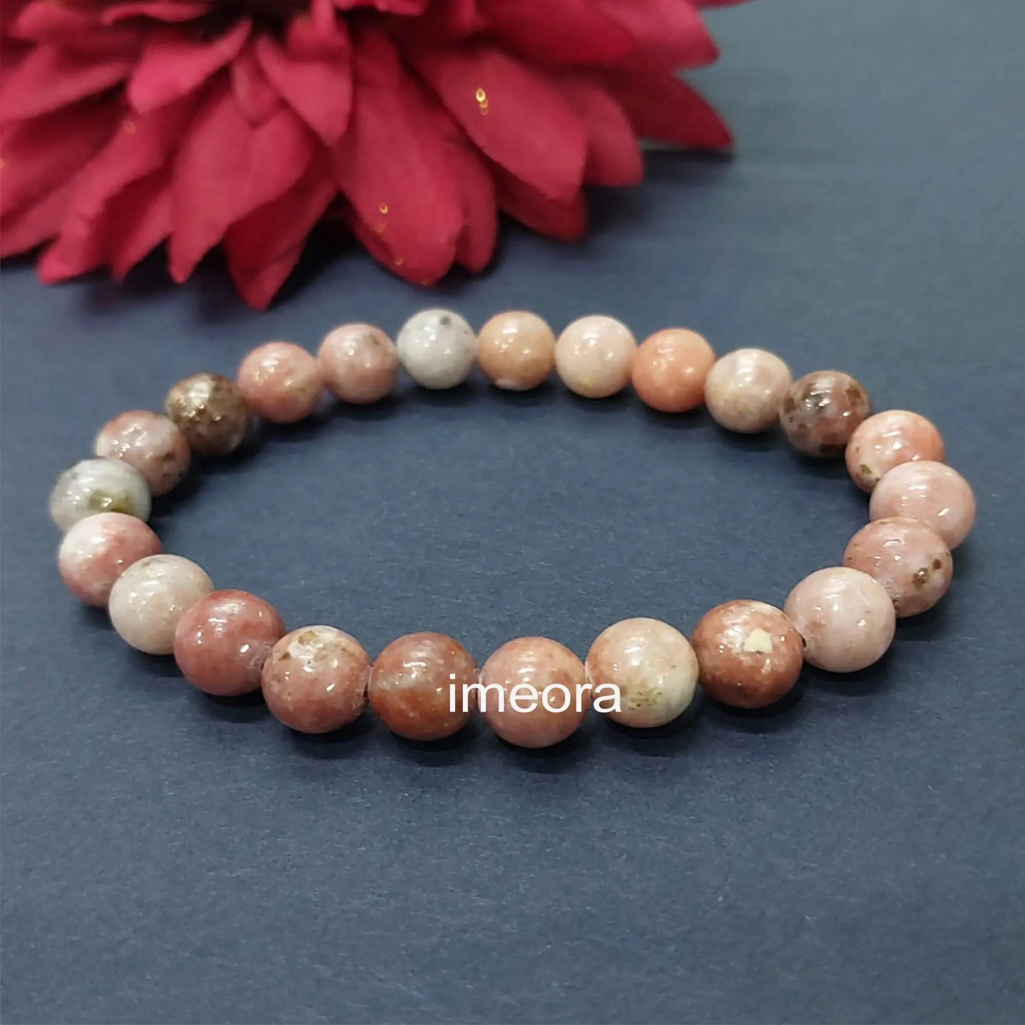 Certified Yellow Rhodonite 8mm Natural Stone Bracelet