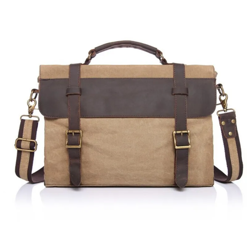 Chester Canvas Leather Messenger Bag