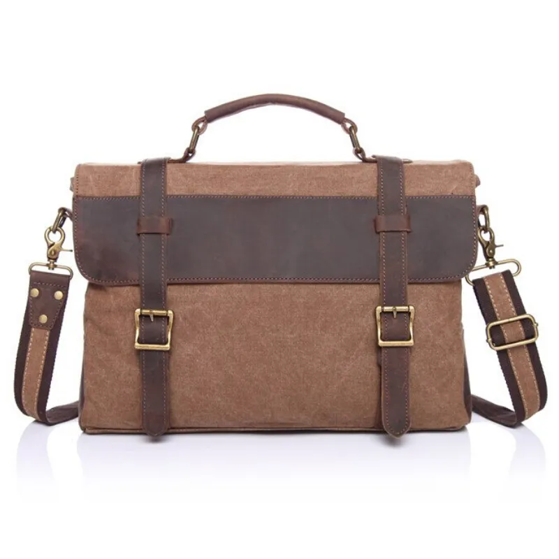 Chester Canvas Leather Messenger Bag