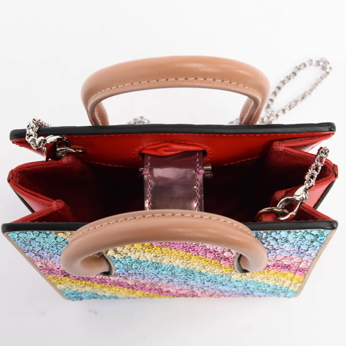 Christian Louboutin Rainbow Strass Crystal Nano Paloma Tote