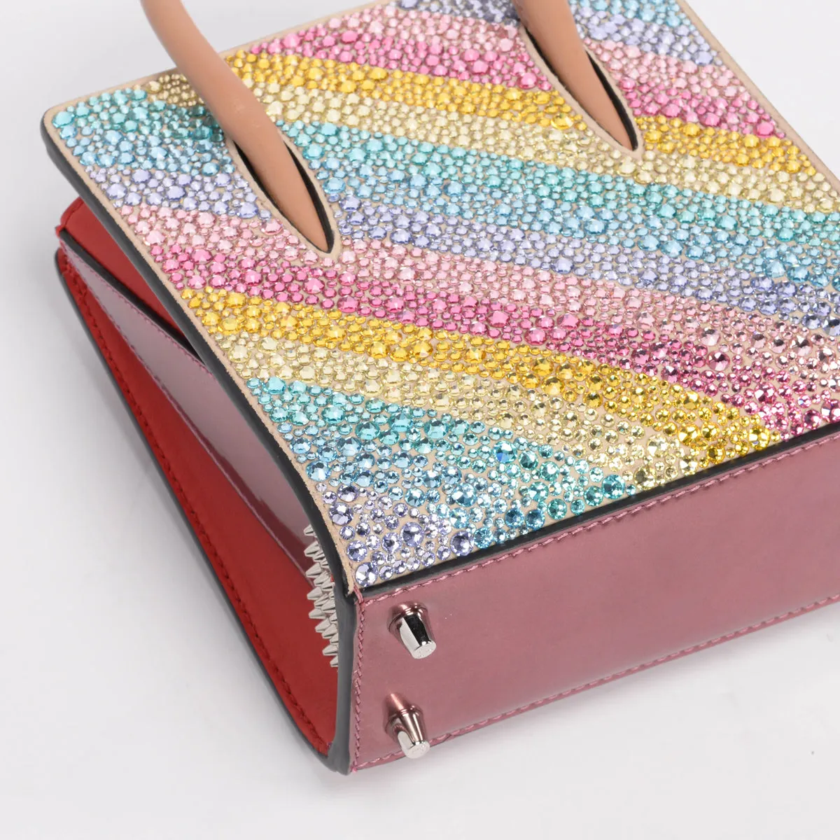 Christian Louboutin Rainbow Strass Crystal Nano Paloma Tote