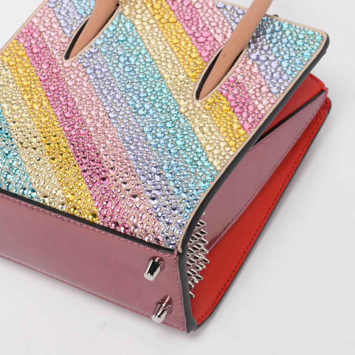 Christian Louboutin Rainbow Strass Crystal Nano Paloma Tote