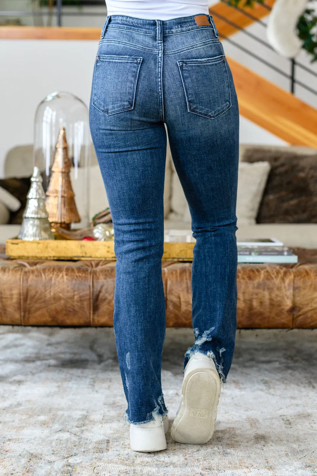 Christine High Contrast Slim Bootcut Destroyed Judy Blue Jeans