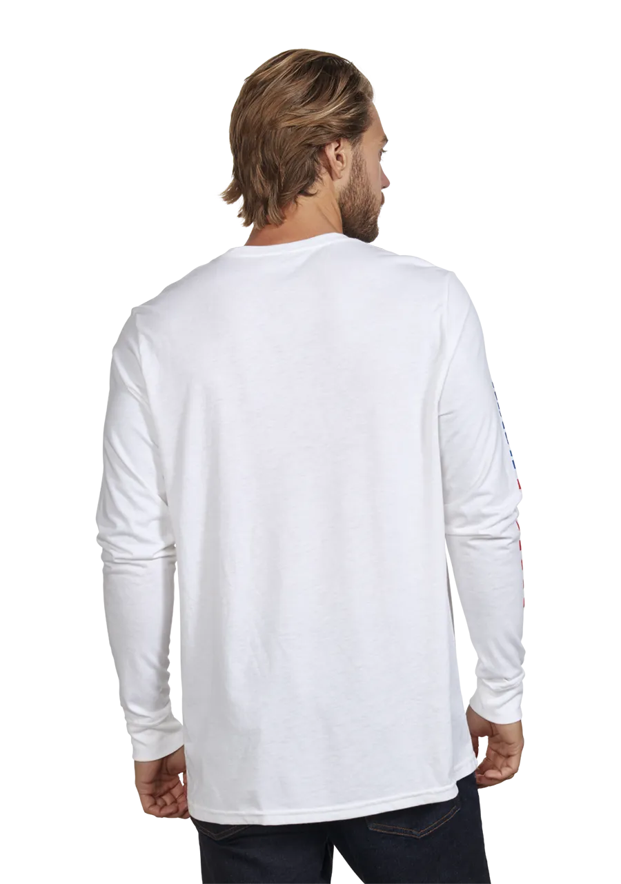 Circuit Long Sleeve Repreve® T-Shirt - White / Navy