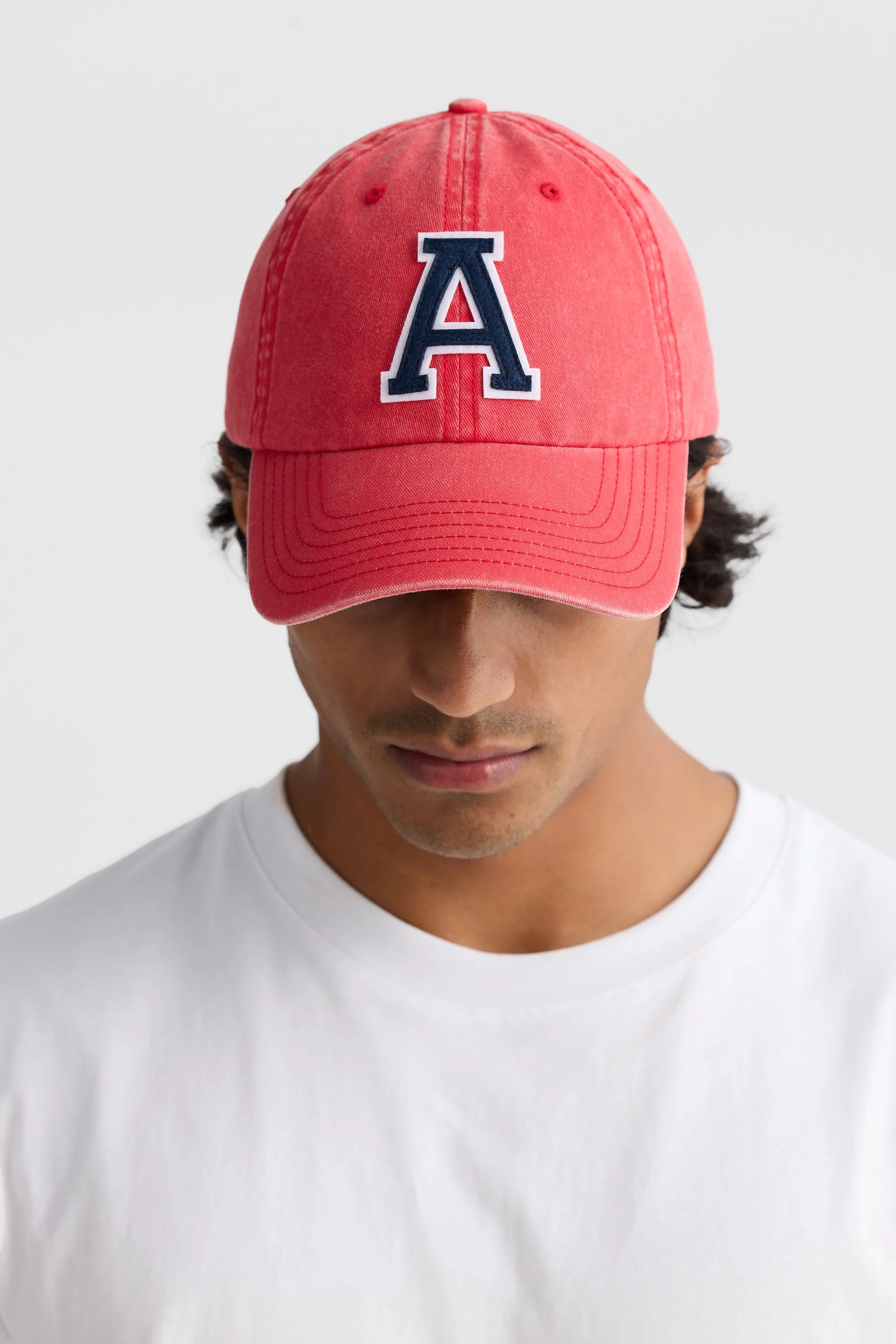 Collegiate Letter Cap Washed Red