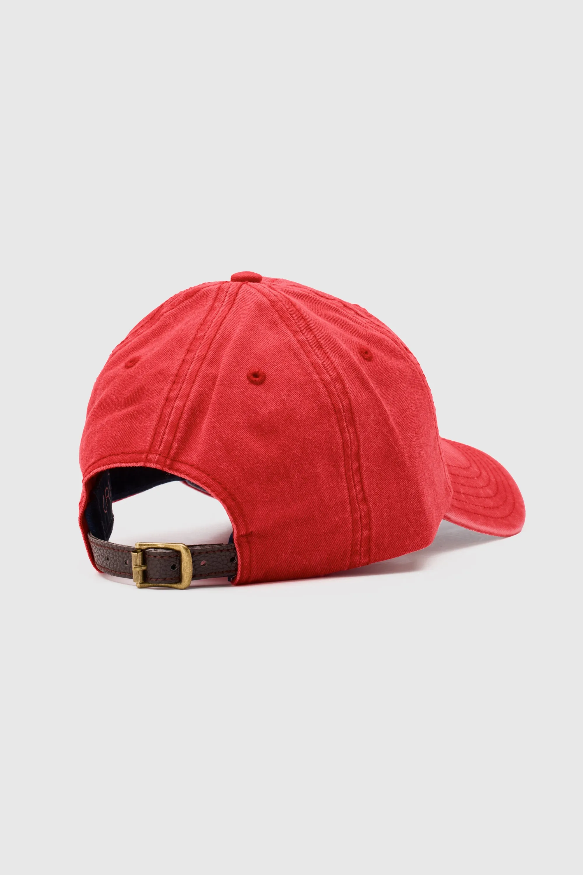 Collegiate Letter Cap Washed Red