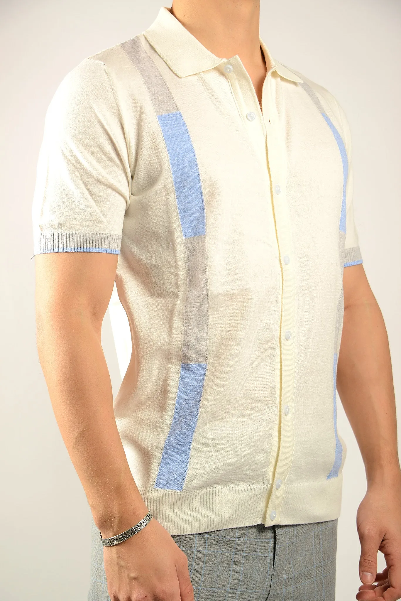 COLORBLOCK KNIT BUTTON POLO