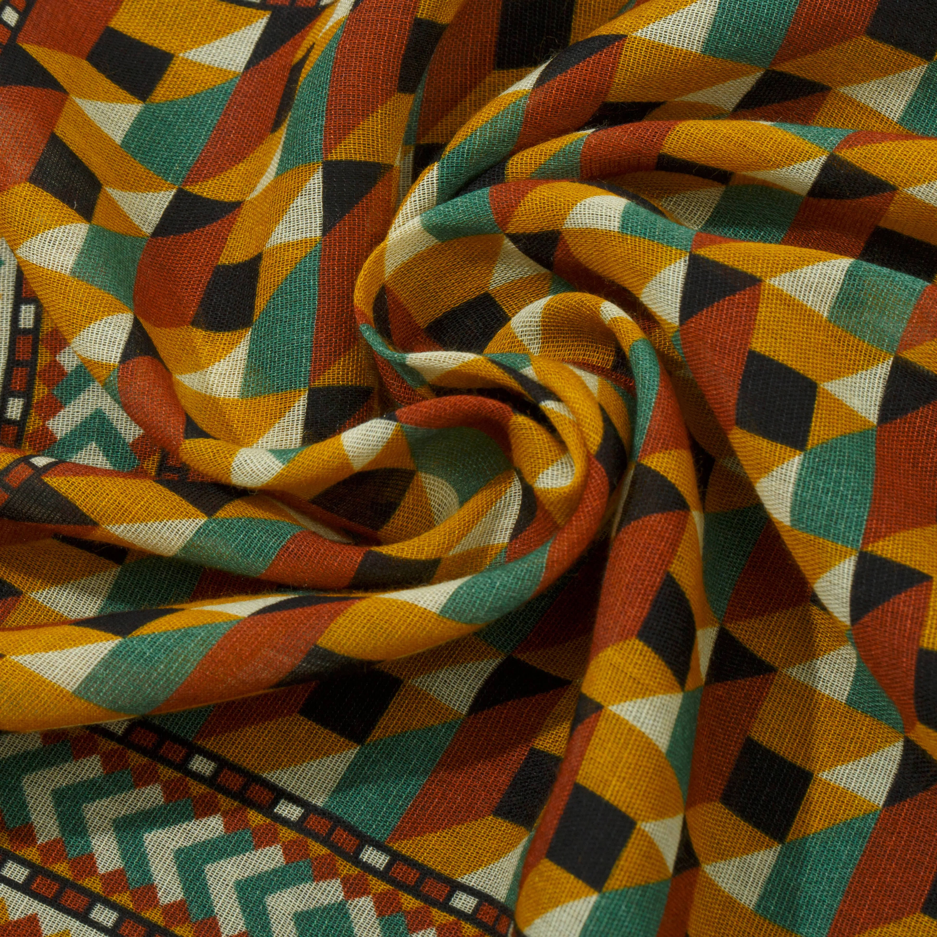 Cotton/Modal/Cashmere Geometric Print Pocket Square