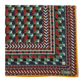 Cotton/Modal/Cashmere Geometric Print Pocket Square