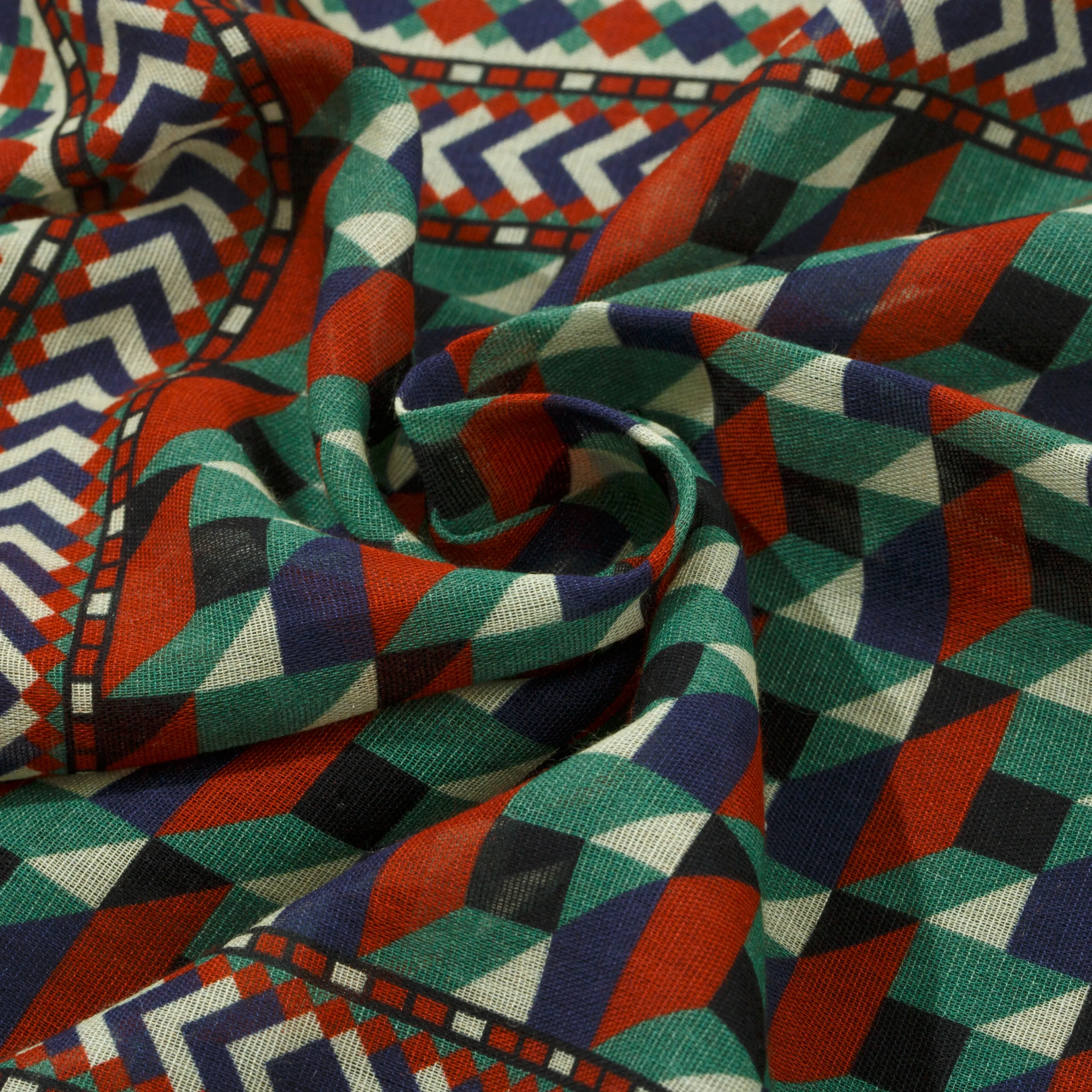 Cotton/Modal/Cashmere Geometric Print Pocket Square