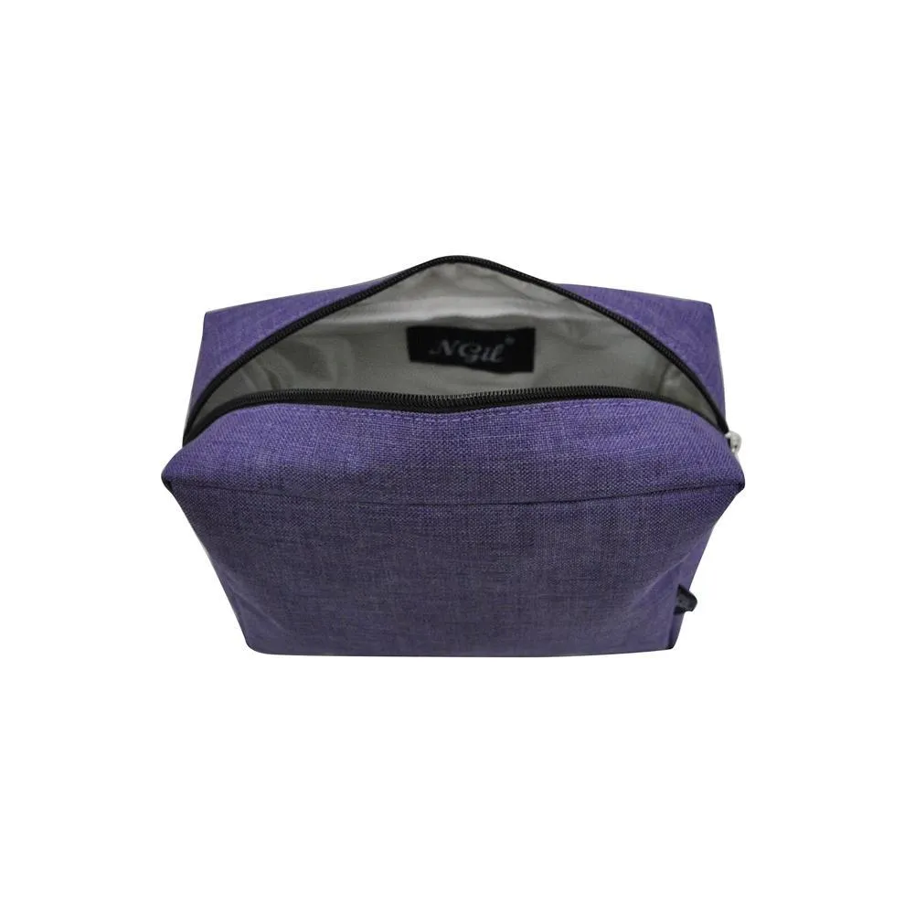 Crosshatch Purple NGIL Large Cosmetic Travel Pouch