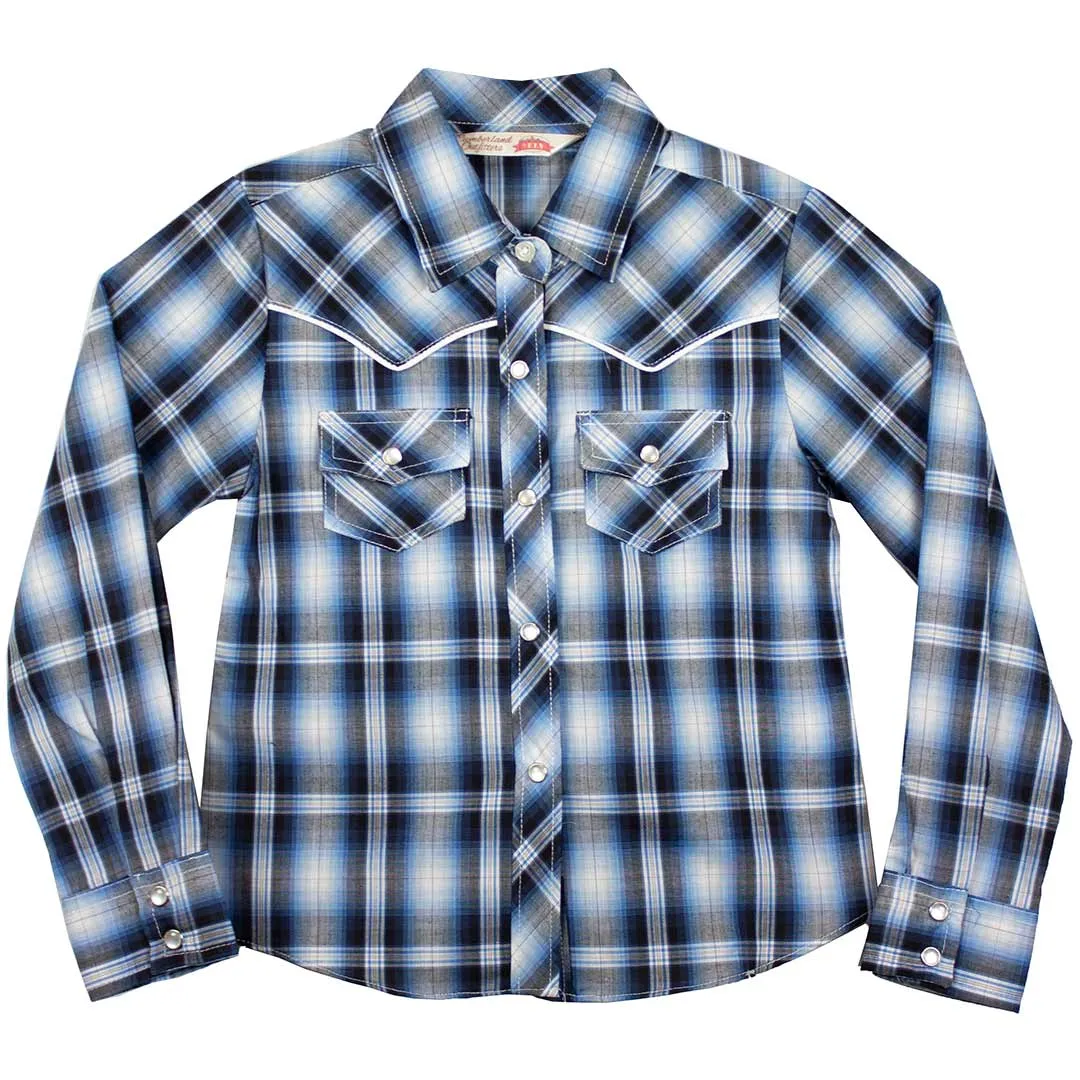 Cumberland Outfitters Girls' Ombre Plaid Snap Shirt