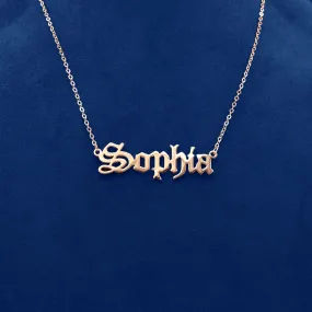 Custom Old English Name Necklace