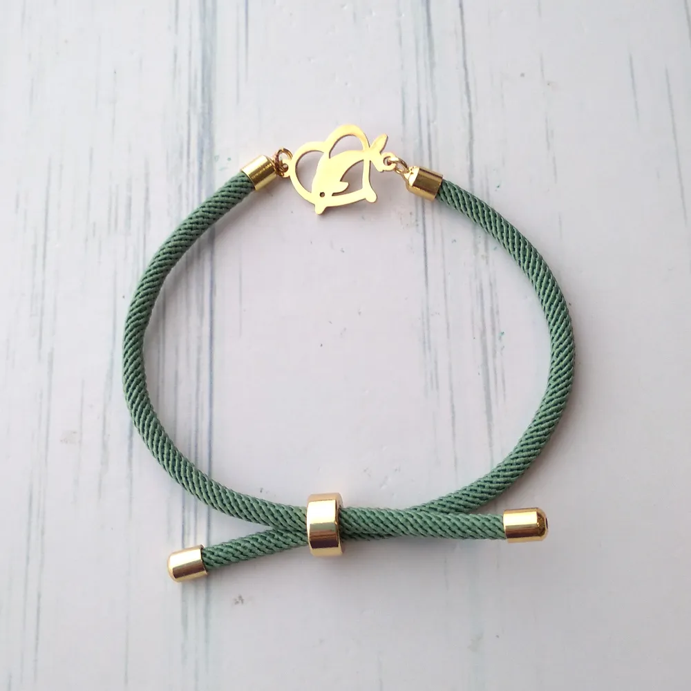 Dani I Love Dolphins Corded Slider Bracelet