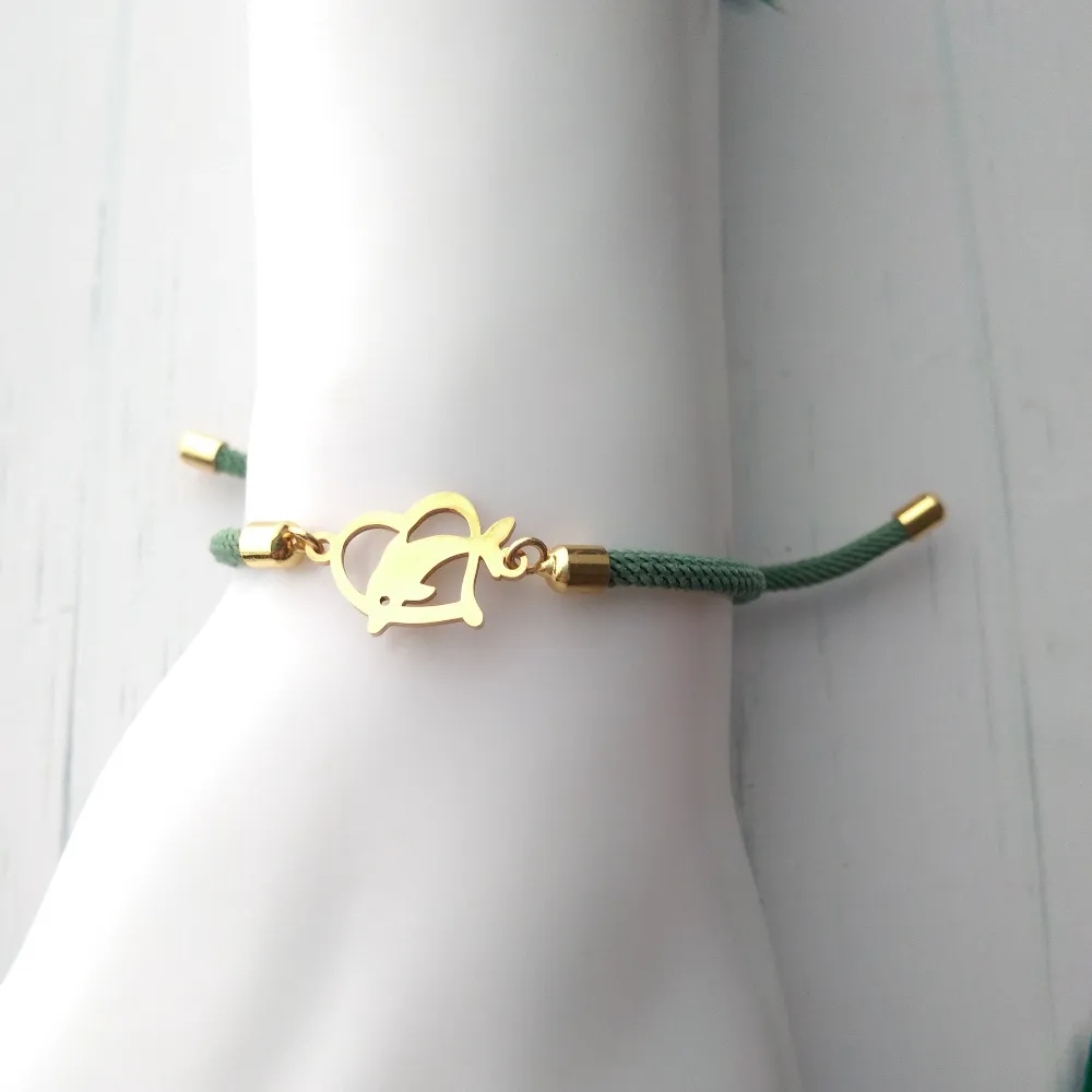 Dani I Love Dolphins Corded Slider Bracelet