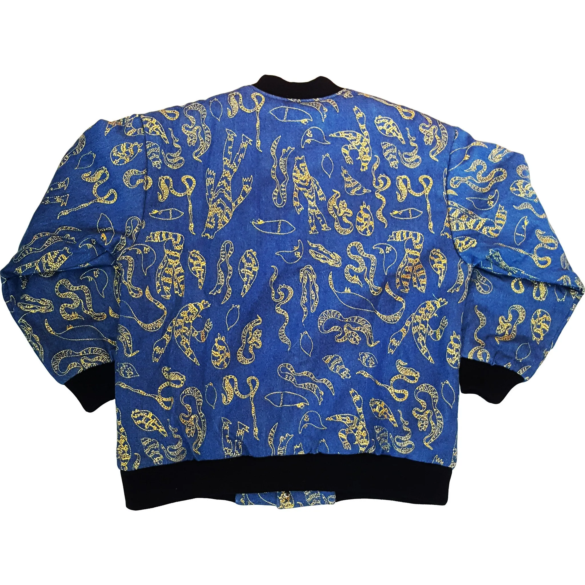 DENIM JACKET WITH GOLD EMBROIDERY