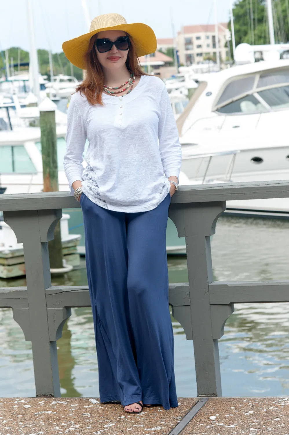 Denim Wide Leg Pants