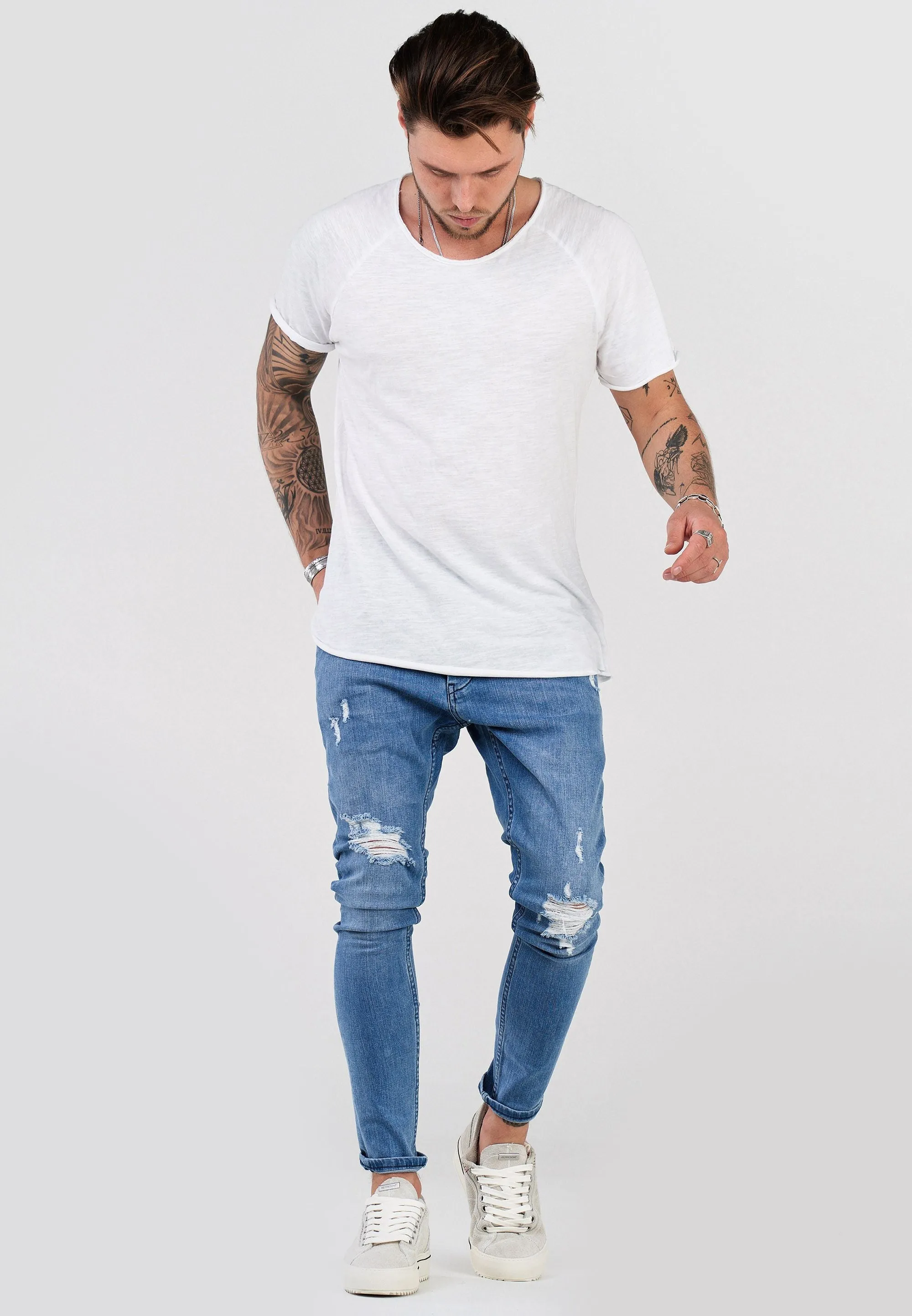 Destroyed Jeans Hellblau 3496