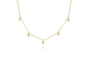 DIAMOND 5 TEARDROP CHOKER NECKLACE