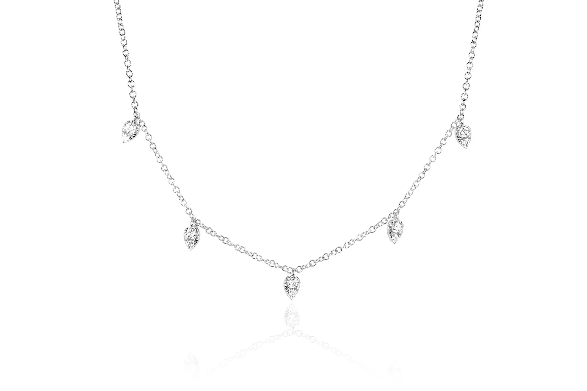 DIAMOND 5 TEARDROP CHOKER NECKLACE