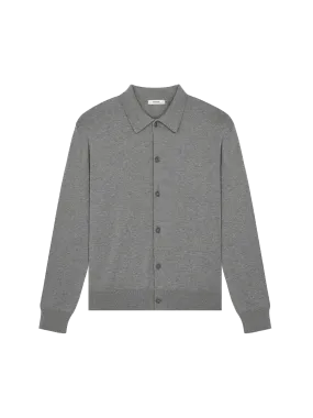 DNA Knitted Collared Shirt—grey marl