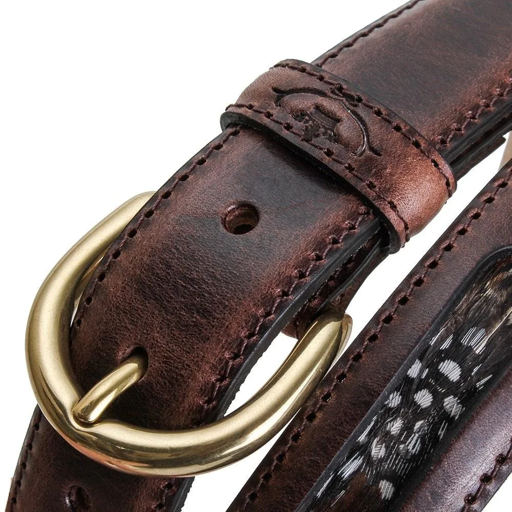 Drayton Feather Belt - Chocolate