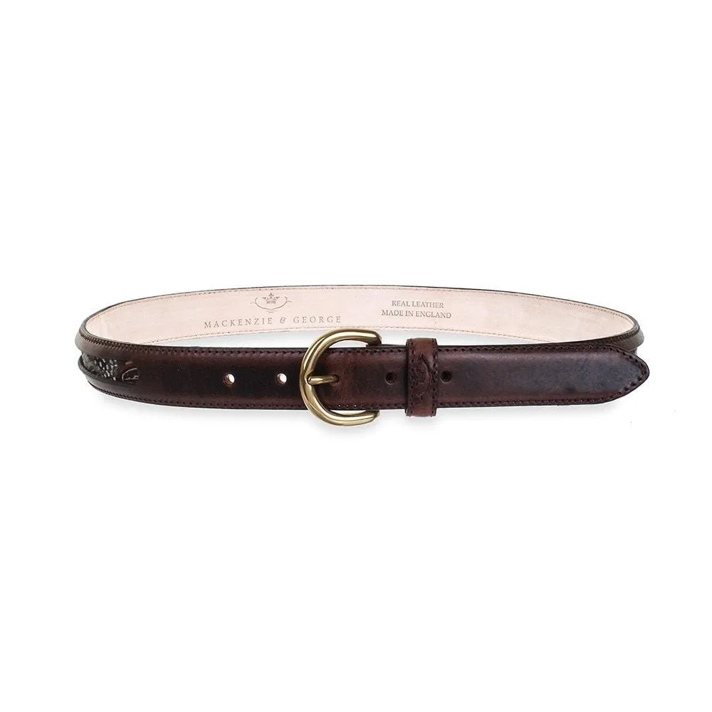 Drayton Feather Belt - Chocolate