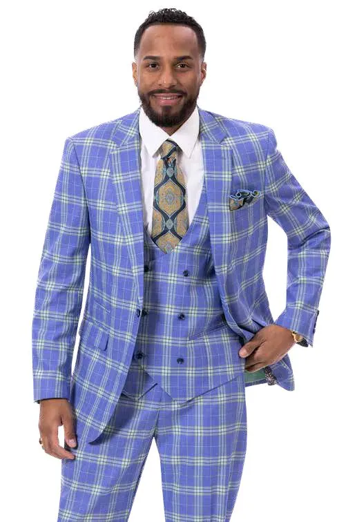 EJ Samuel Blue/Green Suit M2789