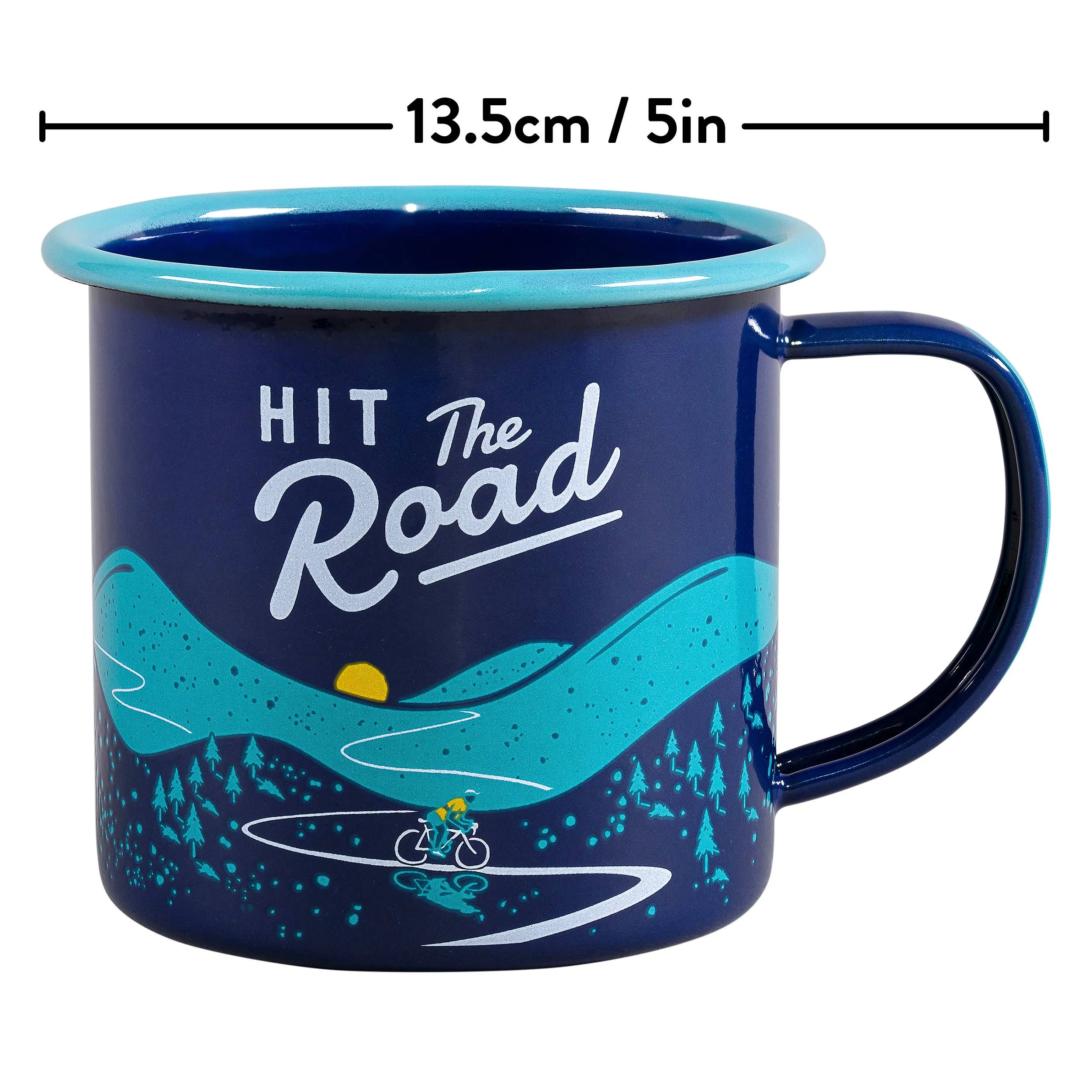 Enamel Mug - Hit the Road, 11 oz