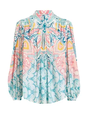 Etro Sunburst Paisley Print Blouse - Light Blue