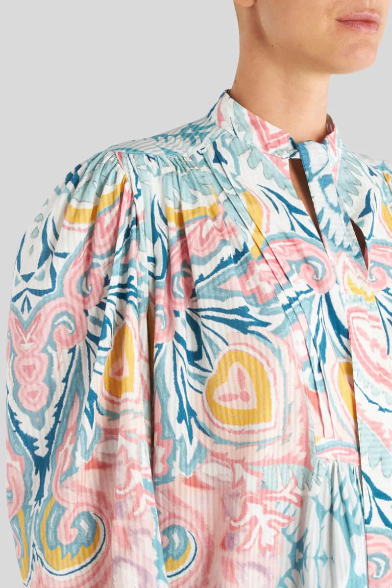 Etro Sunburst Paisley Print Blouse - Light Blue