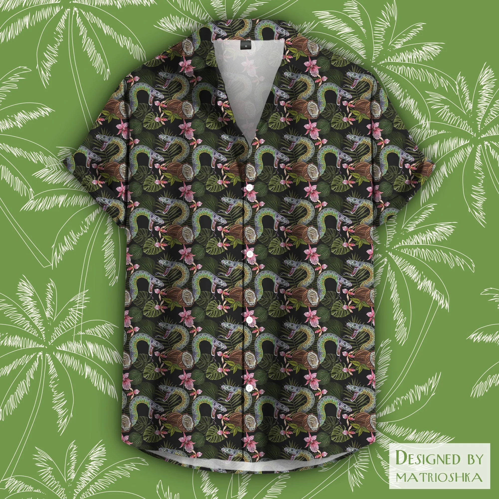 Floral Snakes Hawaiian Shirt