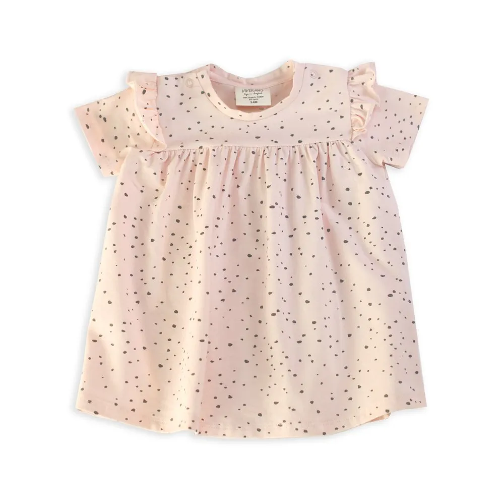 Florence Pebble Short Sleeve Ruffle Dress   Bloomer Set