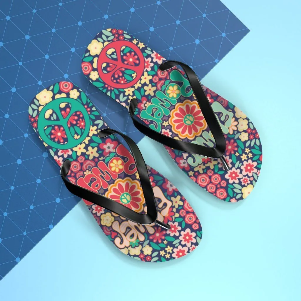 Flower Powers- Unisex Flip Flops