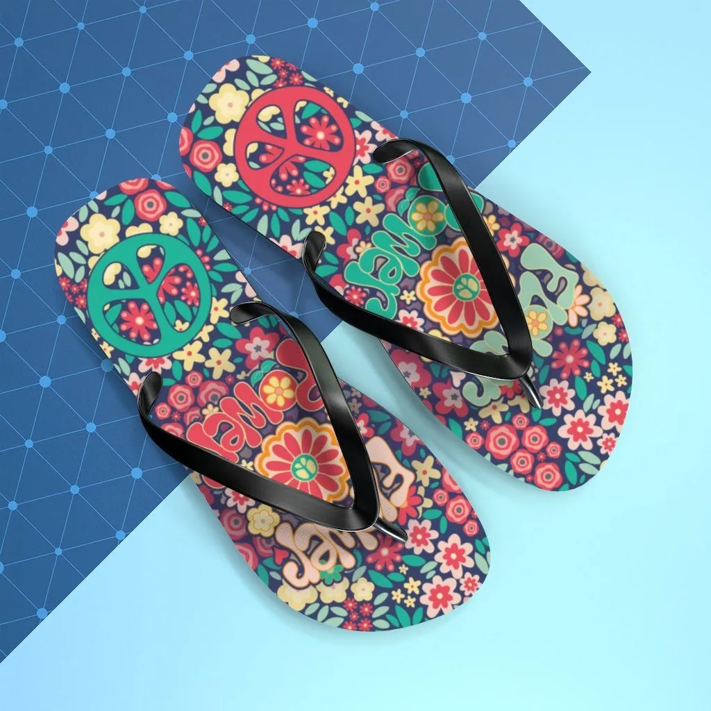 Flower Powers- Unisex Flip Flops