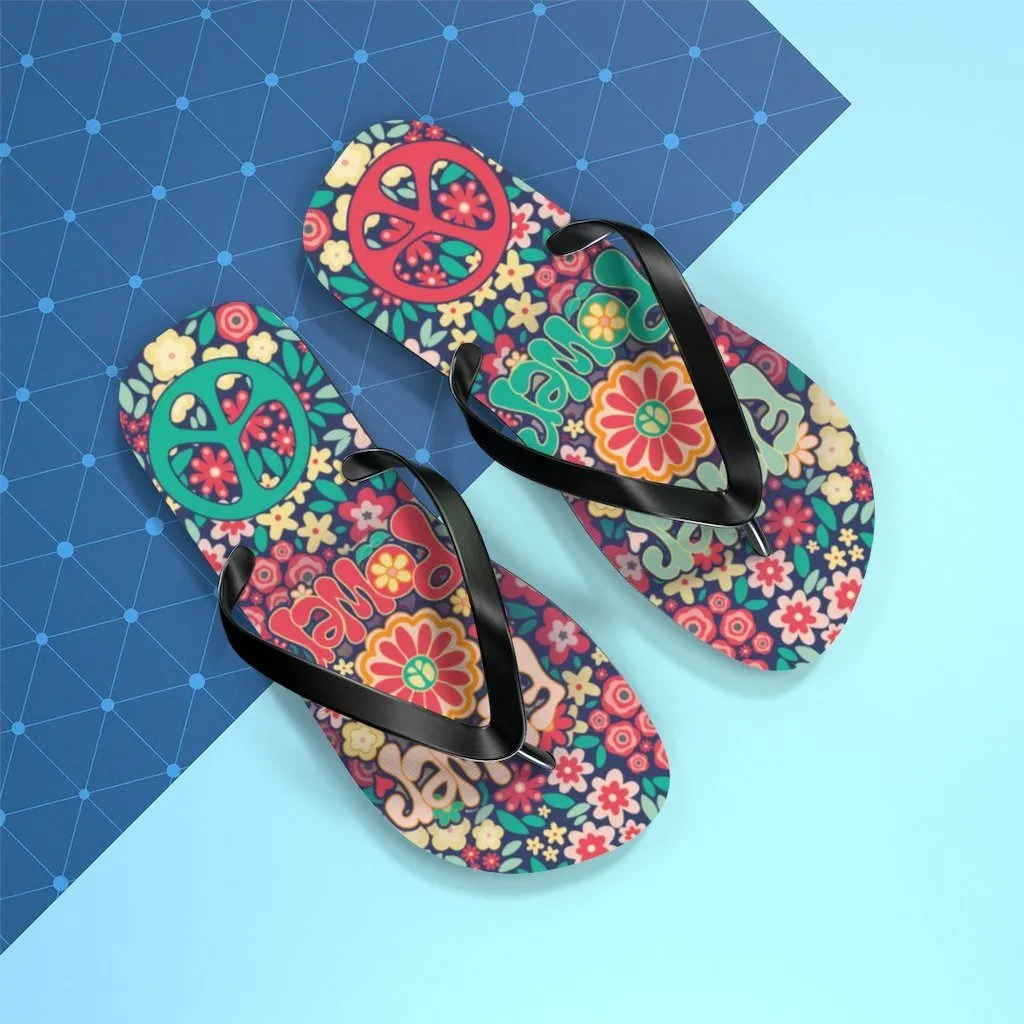 Flower Powers- Unisex Flip Flops