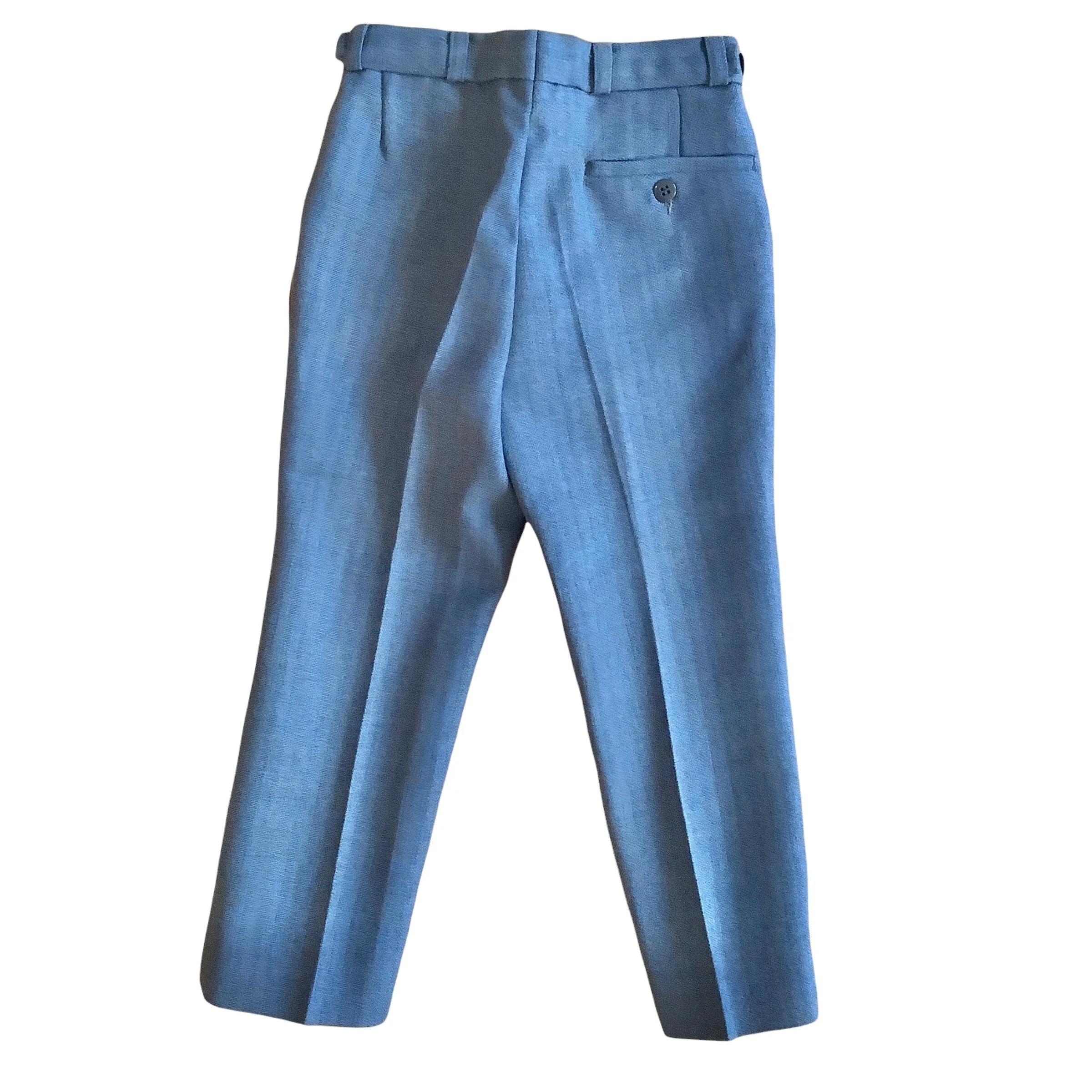 French Vintage 1970s  Blue Flare Trousers /  4-5Y