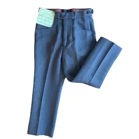 French Vintage 1970s  Blue Flare Trousers /  4-5Y